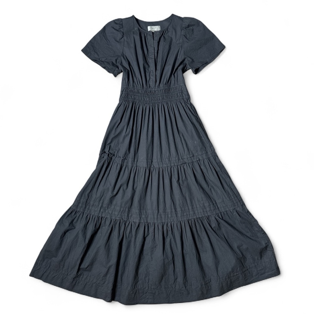 ANTHROPOLOGIE BLACK SOMERSET SHORT SLEEVE MAXI DRESS - Picture 10 of 13